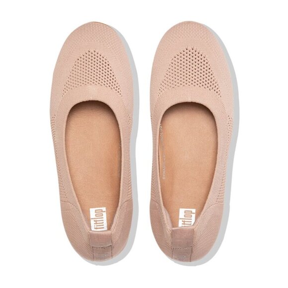 FitFlop Nude Tan Round Toe Allegro Ballerina Flat Shoes Size 5 - Picture 1 of 8